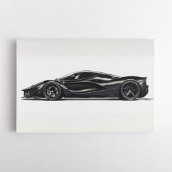 La Ferrari Black Sketch Wall Art