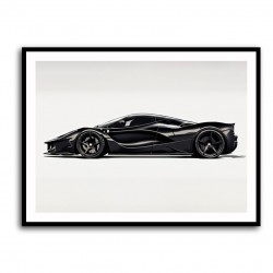 La Ferrari Black Sketch Wall Art