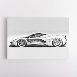 La Ferrari White Sketch Wall Art