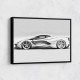 La Ferrari White Sketch Wall Art