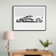 La Ferrari White Sketch Wall Art