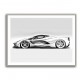 La Ferrari White Sketch Wall Art