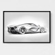 La Ferrari Silver Sketch Wall Art