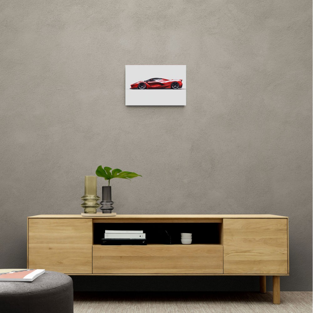 La Ferrari Red Sketch Wall Art