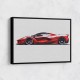 La Ferrari Red Sketch Wall Art