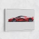 La Ferrari Red Sketch Wall Art