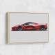 La Ferrari Red Sketch Wall Art