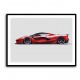 La Ferrari Red Sketch Wall Art