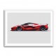 La Ferrari Red Sketch Wall Art