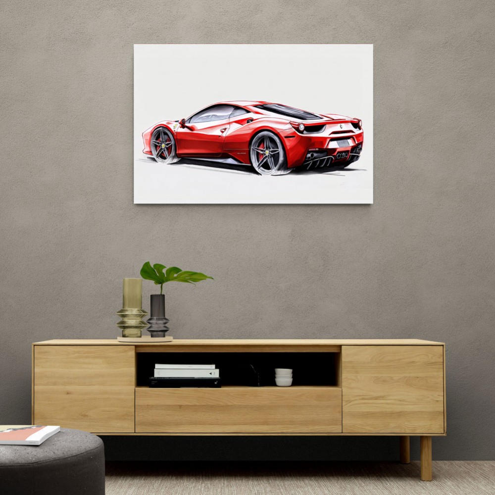 Ferrari 458 Sketch Wall Art