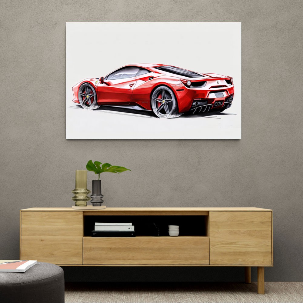 Ferrari 458 Sketch Wall Art