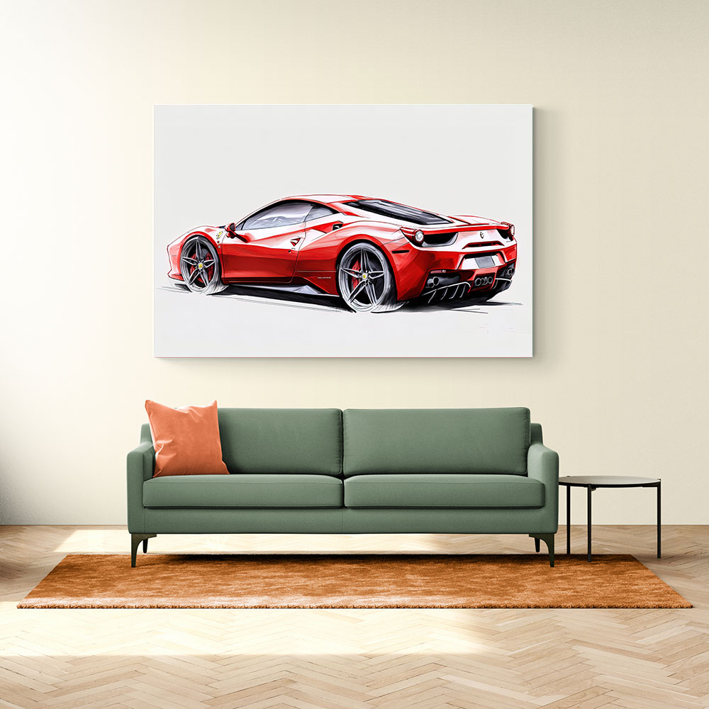 Ferrari 458 Sketch Wall Art