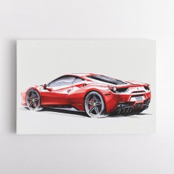 Ferrari 458 Sketch Wall Art