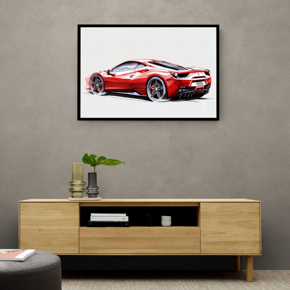 Ferrari 458 Sketch Wall Art