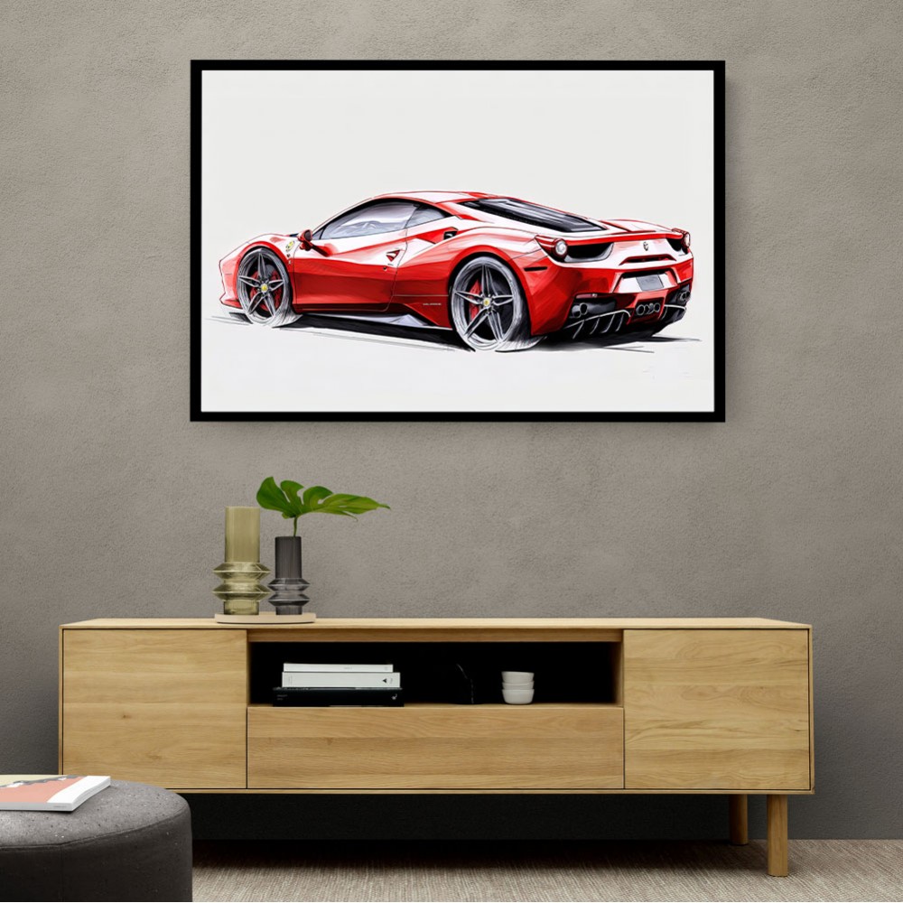 Ferrari 458 Sketch Wall Art