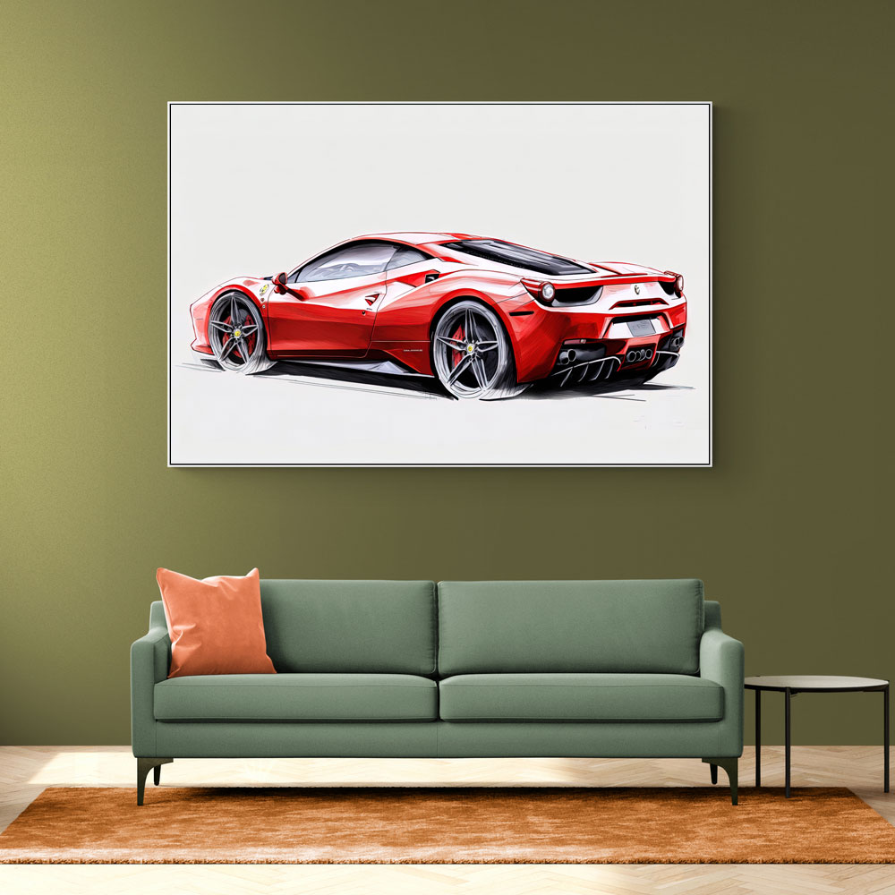 Ferrari 458 Sketch Wall Art