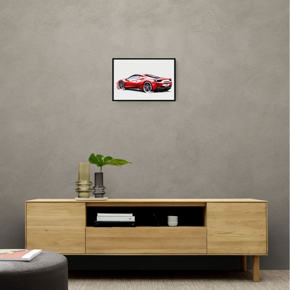 Ferrari 458 Sketch Wall Art