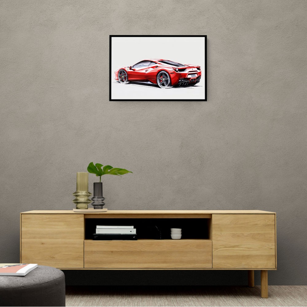 Ferrari 458 Sketch Wall Art