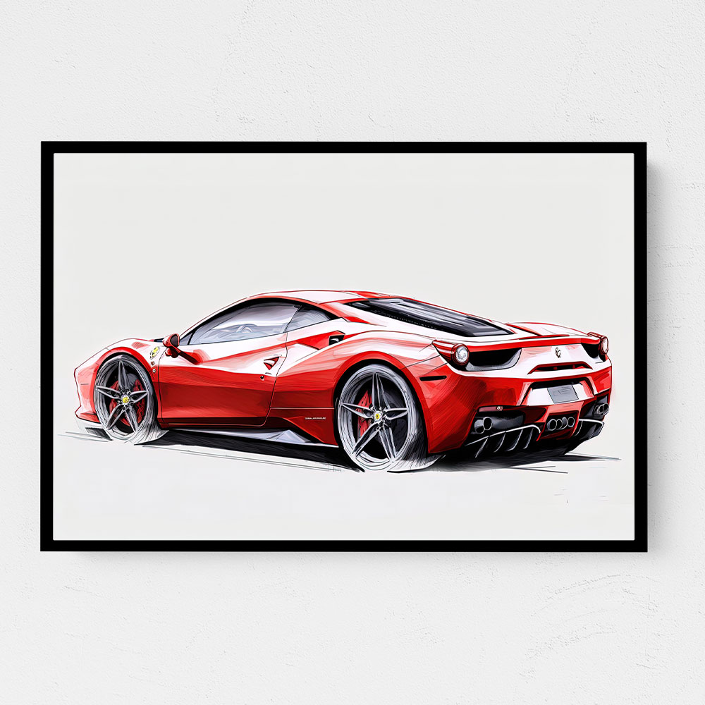 Ferrari 458 Sketch Wall Art