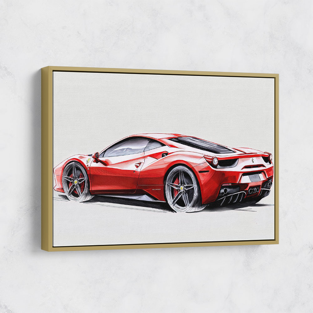 Ferrari 458 Sketch Wall Art