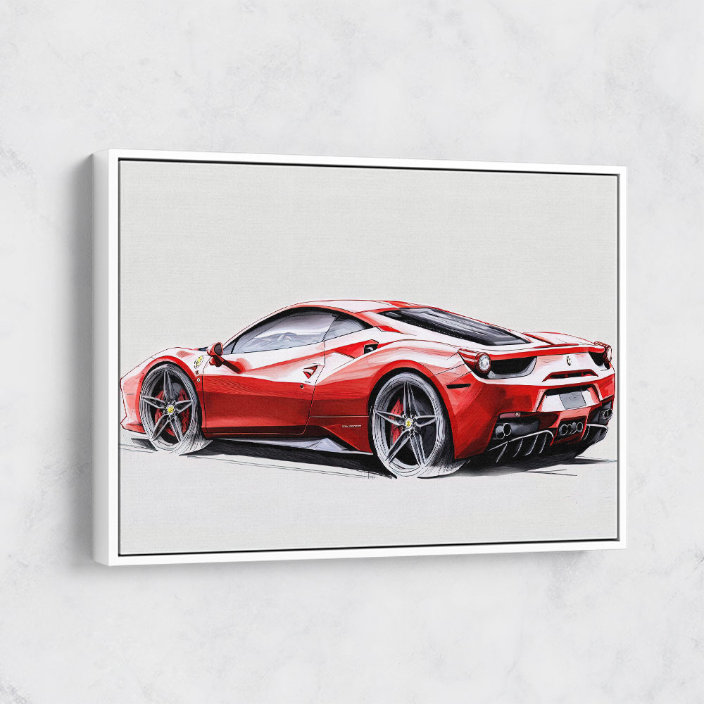 Ferrari 458 Sketch Wall Art