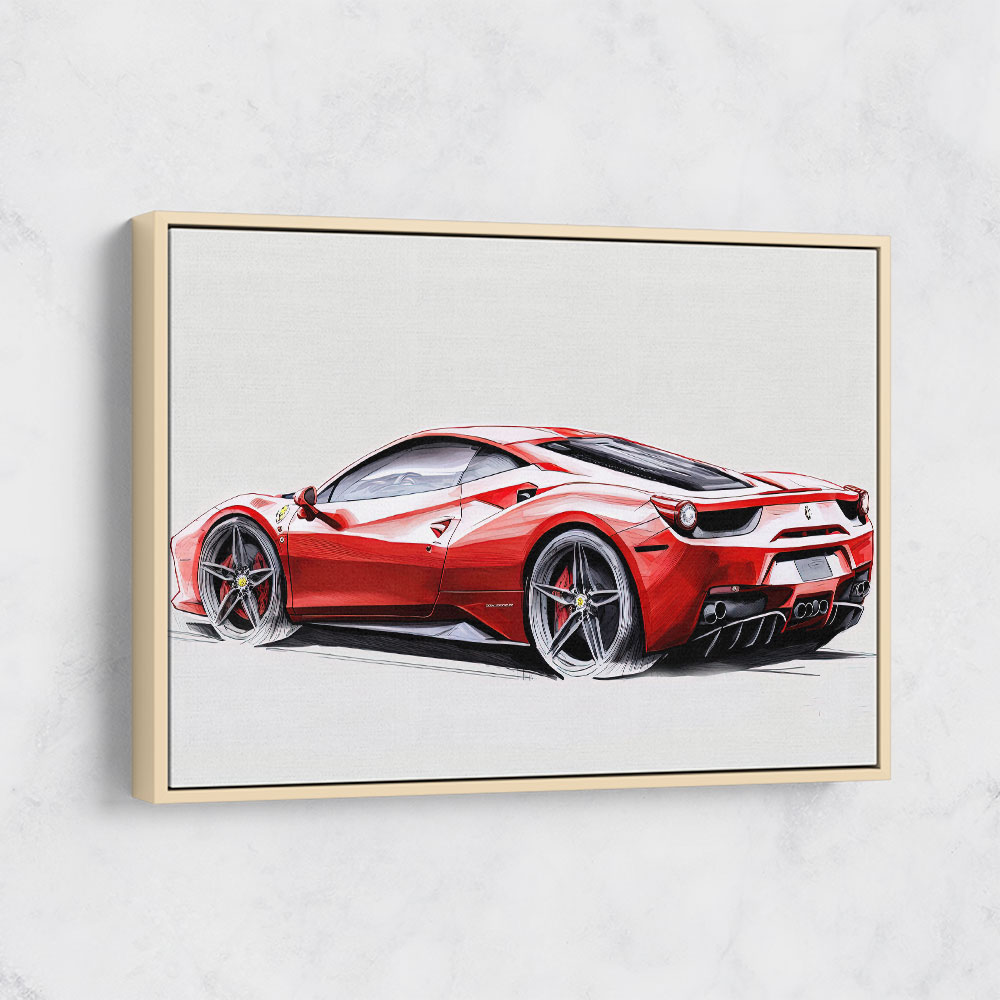 Ferrari 458 Sketch Wall Art