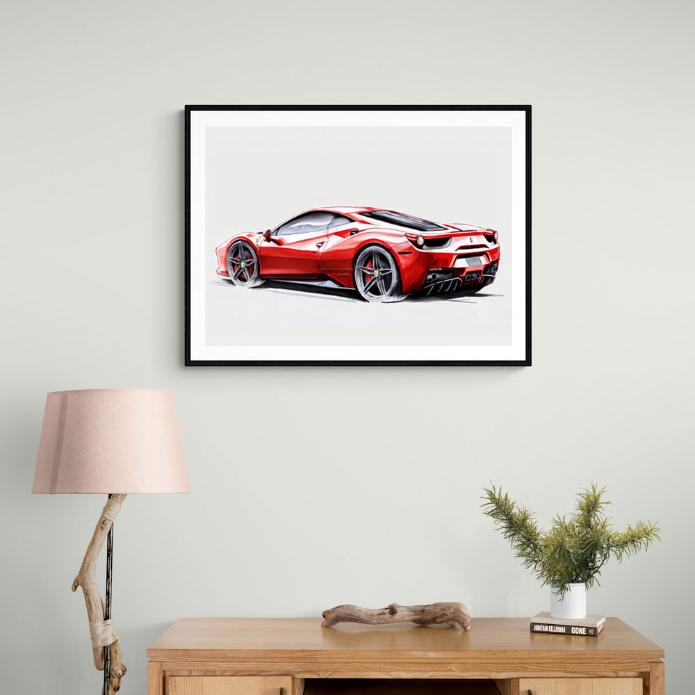 Ferrari 458 Sketch Wall Art