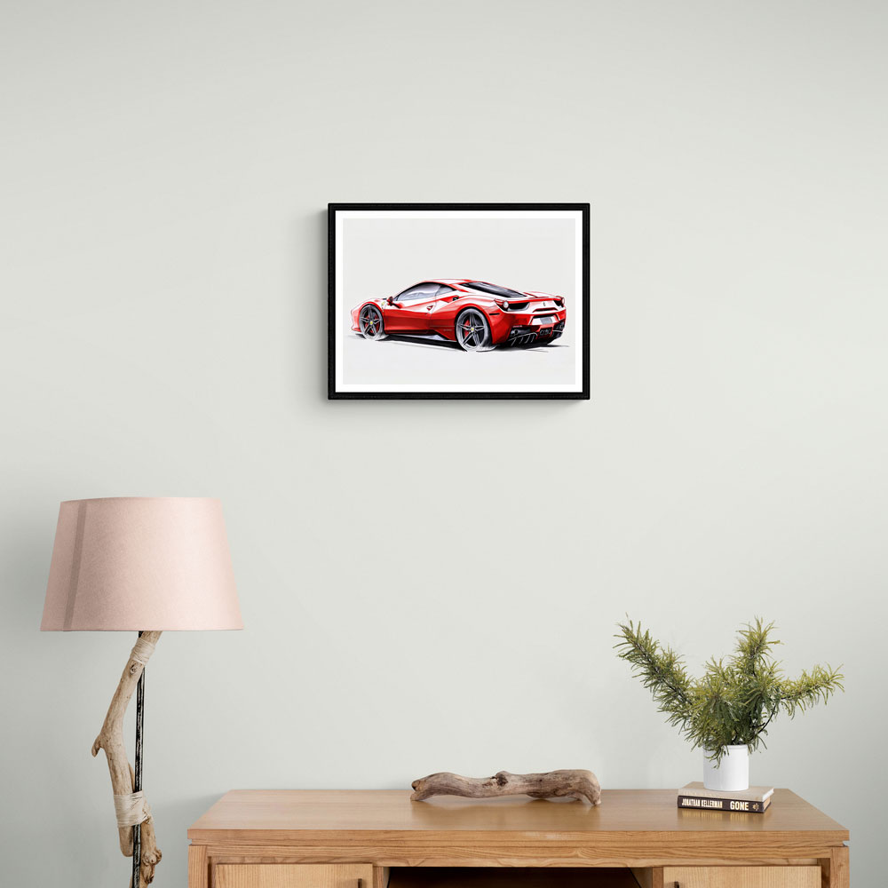 Ferrari 458 Sketch Wall Art