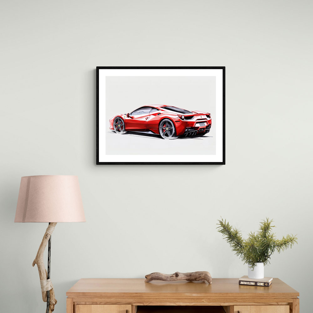 Ferrari 458 Sketch Wall Art