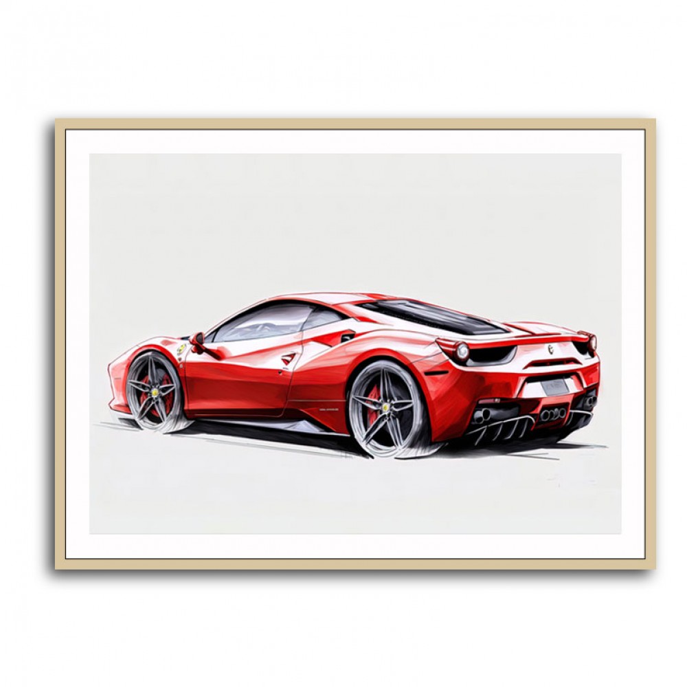 Ferrari 458 Sketch Wall Art