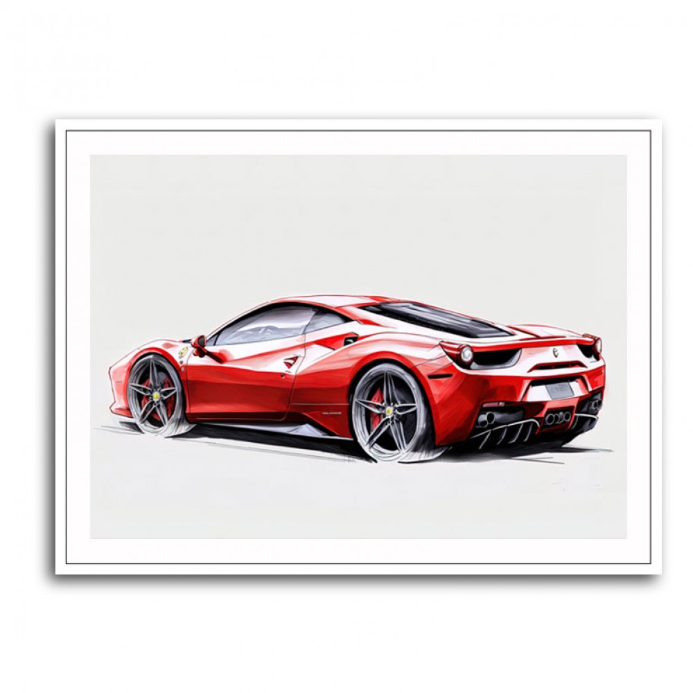 Ferrari 458 Sketch Wall Art