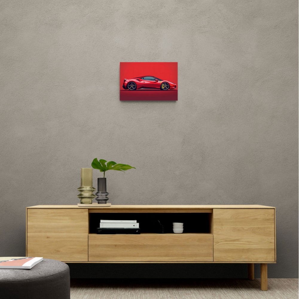 Ferrari 458 Sketch Red Wall Art