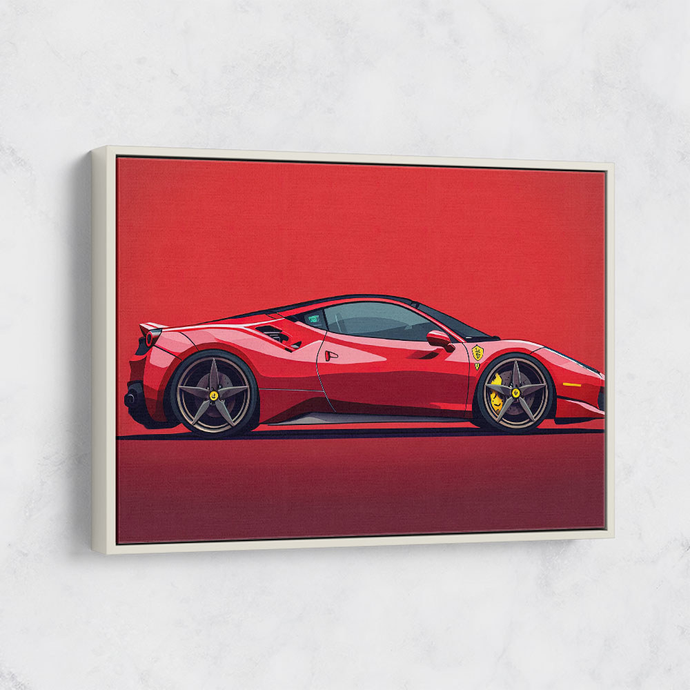 Ferrari 458 Sketch Red Wall Art