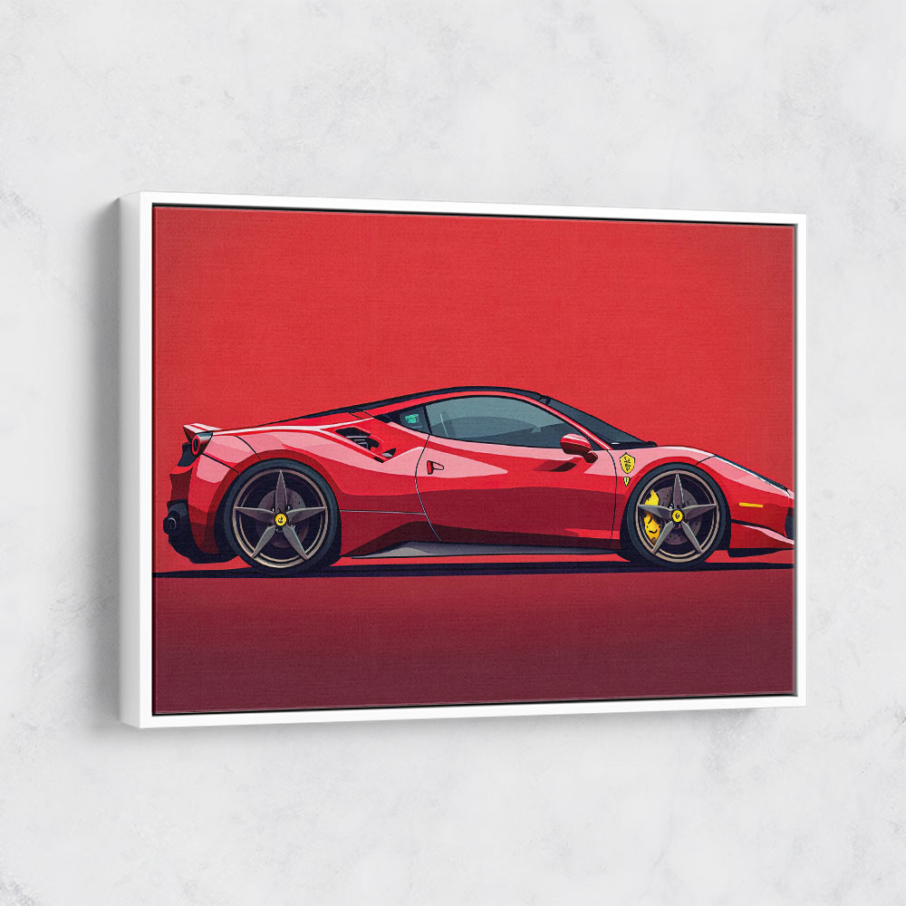 Ferrari 458 Sketch Red Wall Art