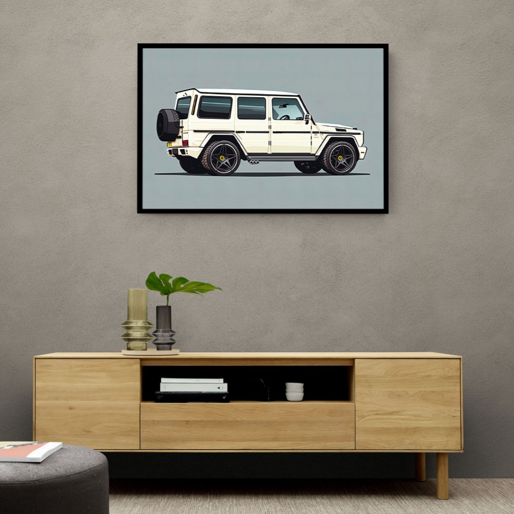 Mercedes G Wagon White Sketch