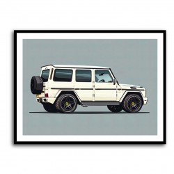 Mercedes G Wagon White Sketch