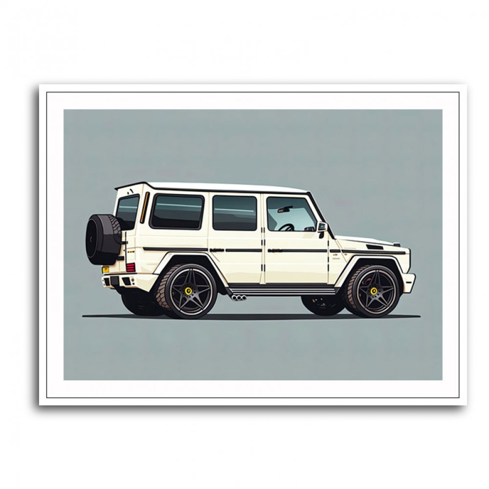 Mercedes G Wagon White Sketch