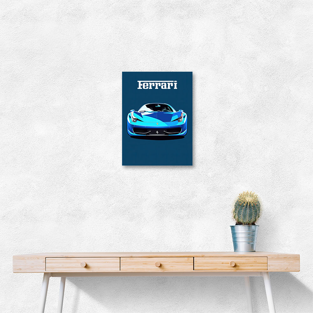 Ferrari 458 Blue Poster