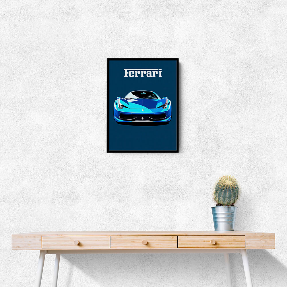 Ferrari 458 Blue Poster