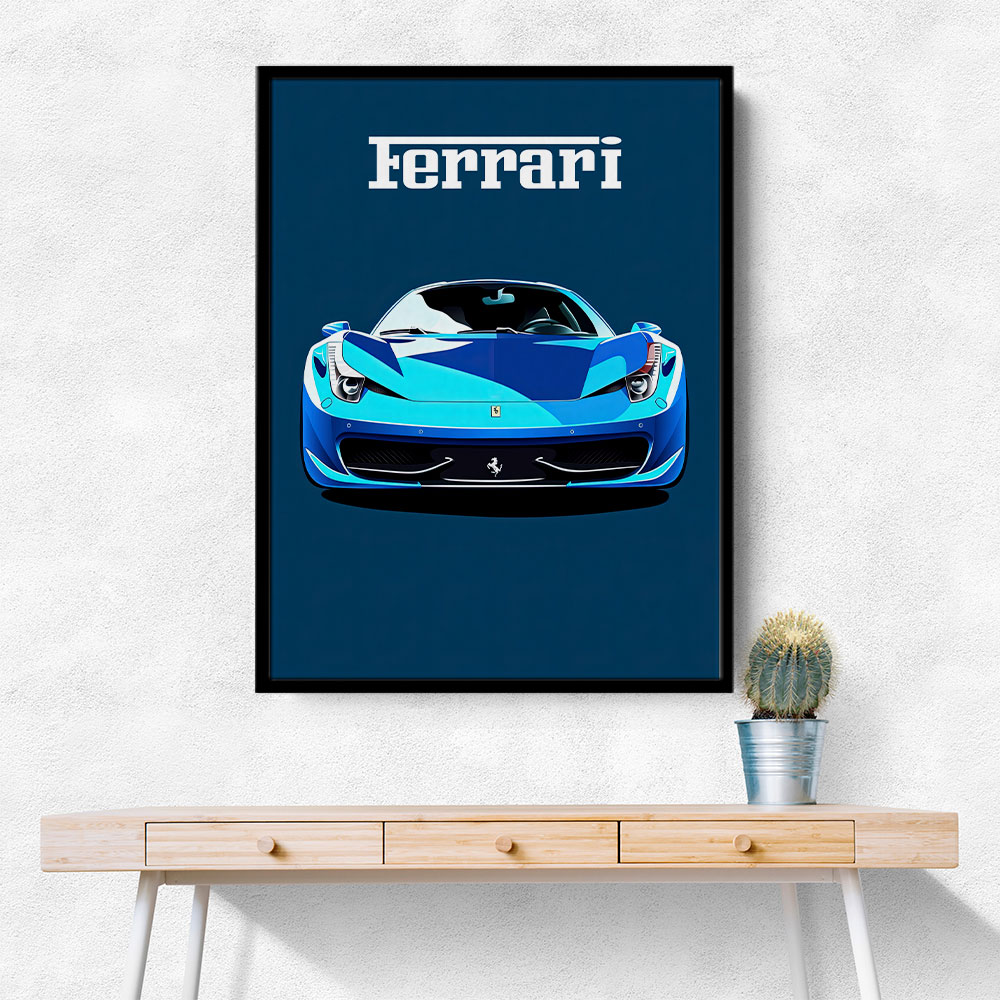 Ferrari 458 Blue Poster