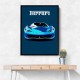 Ferrari 458 Blue Poster