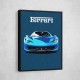 Ferrari 458 Blue Poster