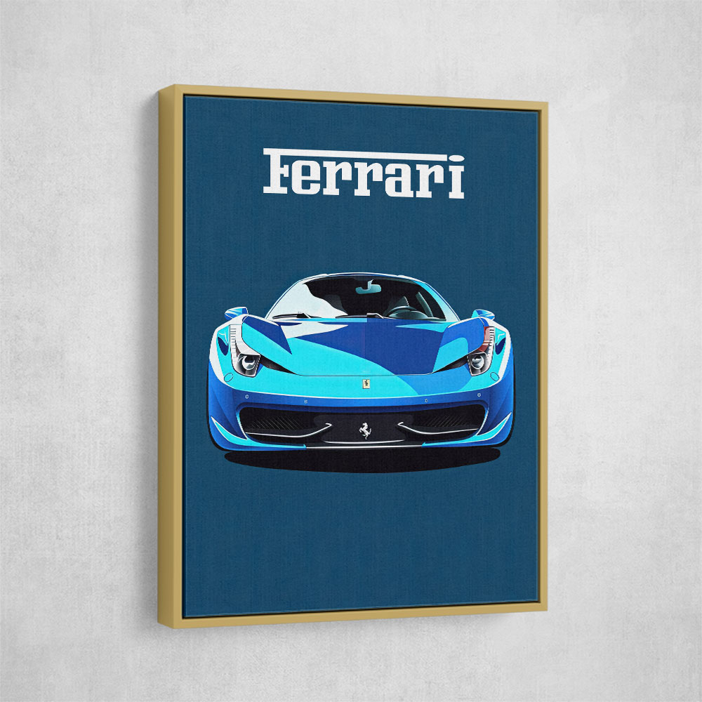 Ferrari 458 Blue Poster