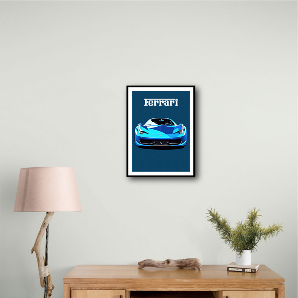 Ferrari 458 Blue Poster