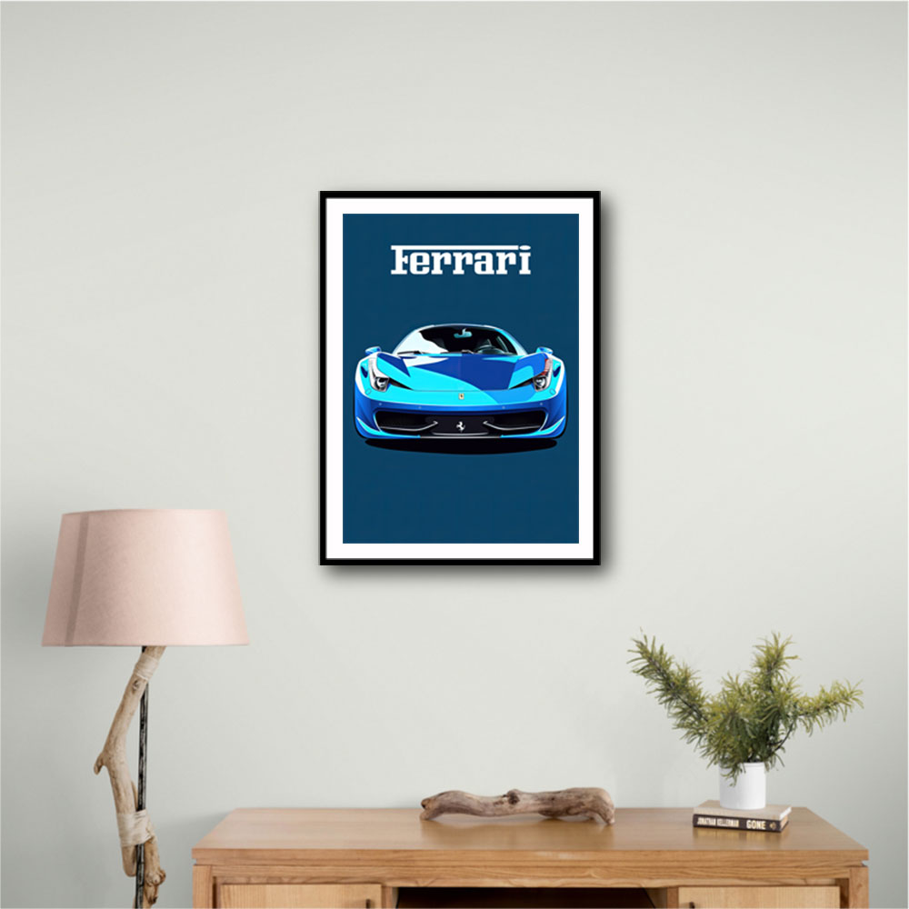 Ferrari 458 Blue Poster