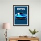 Ferrari 458 Blue Poster