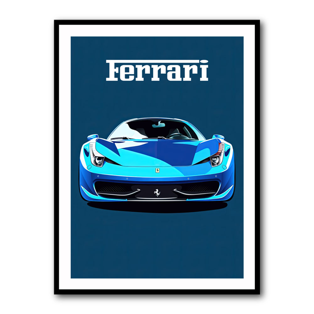 Ferrari 458 Blue Poster