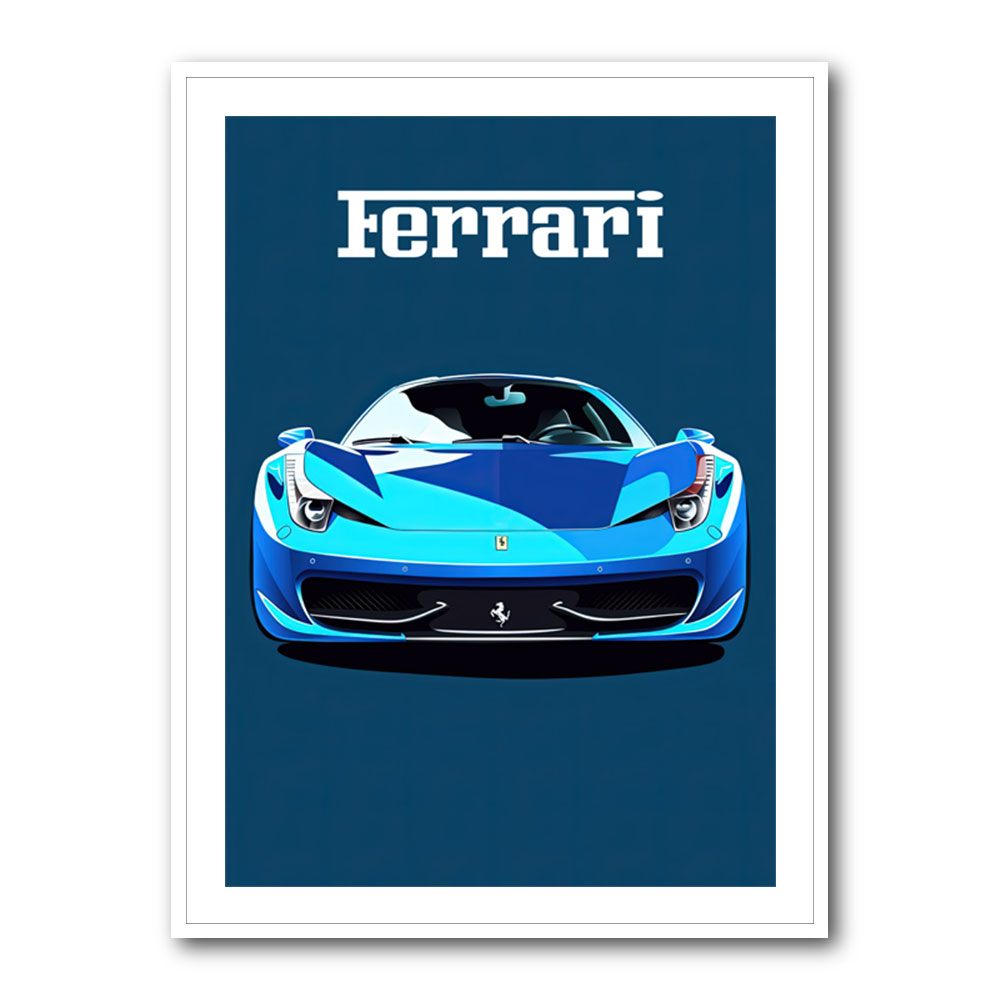 Ferrari 458 Blue Poster