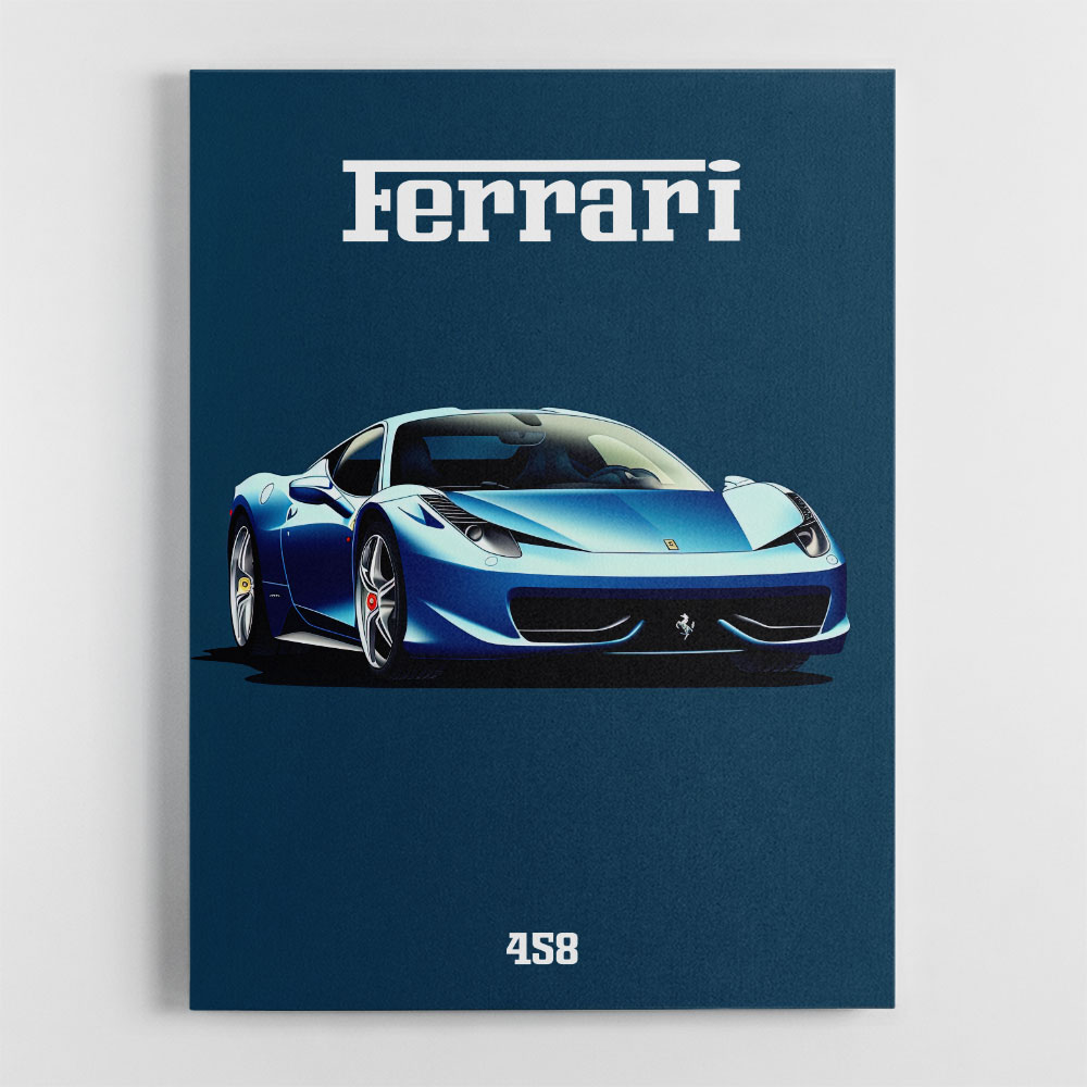 Ferrari 458 Blue 1 Poster