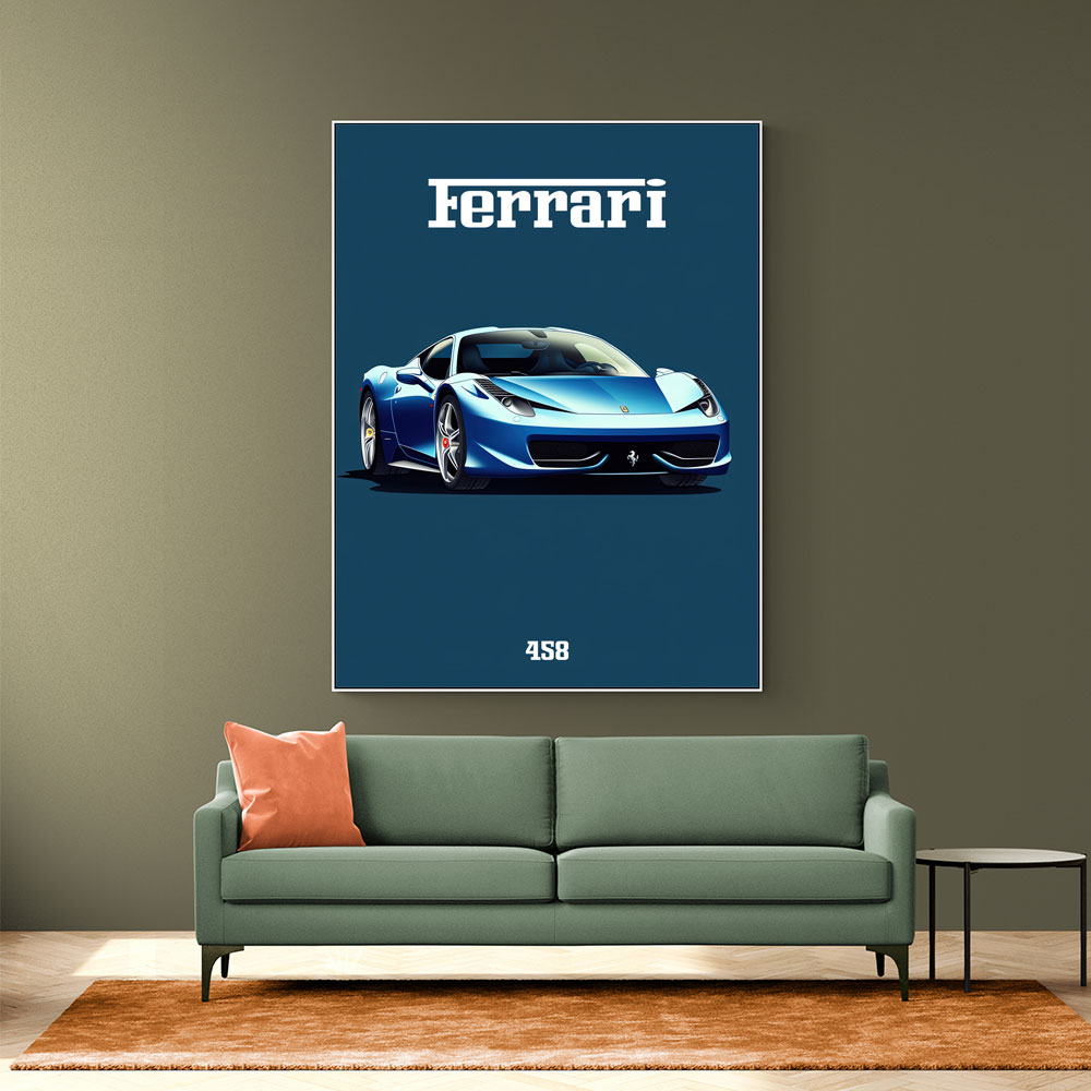 Ferrari 458 Blue 1 Poster